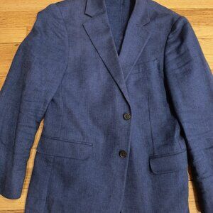 Banana Republic Men's Navy Linen Blend Suit - Summer Weight - 38R (small)